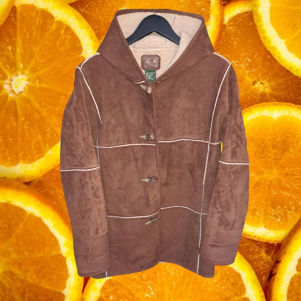 Lauren Ralph Lauren Faux Leather Sherpa Jacket Size Medium‎